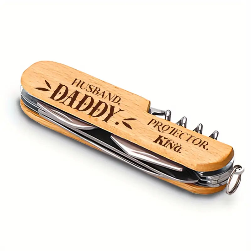 Multi-Function 9-in-1 Tool with Key Ring - Portable Survival Knife, Screwdriver, Bottle Opener, Wire Cutter